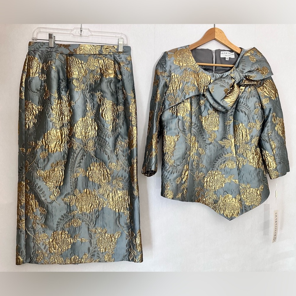 Lily & Taylor New York Couture LUXURY DESIGNER 2pc Women’s Suit Size 6 - Picture 3 of 17